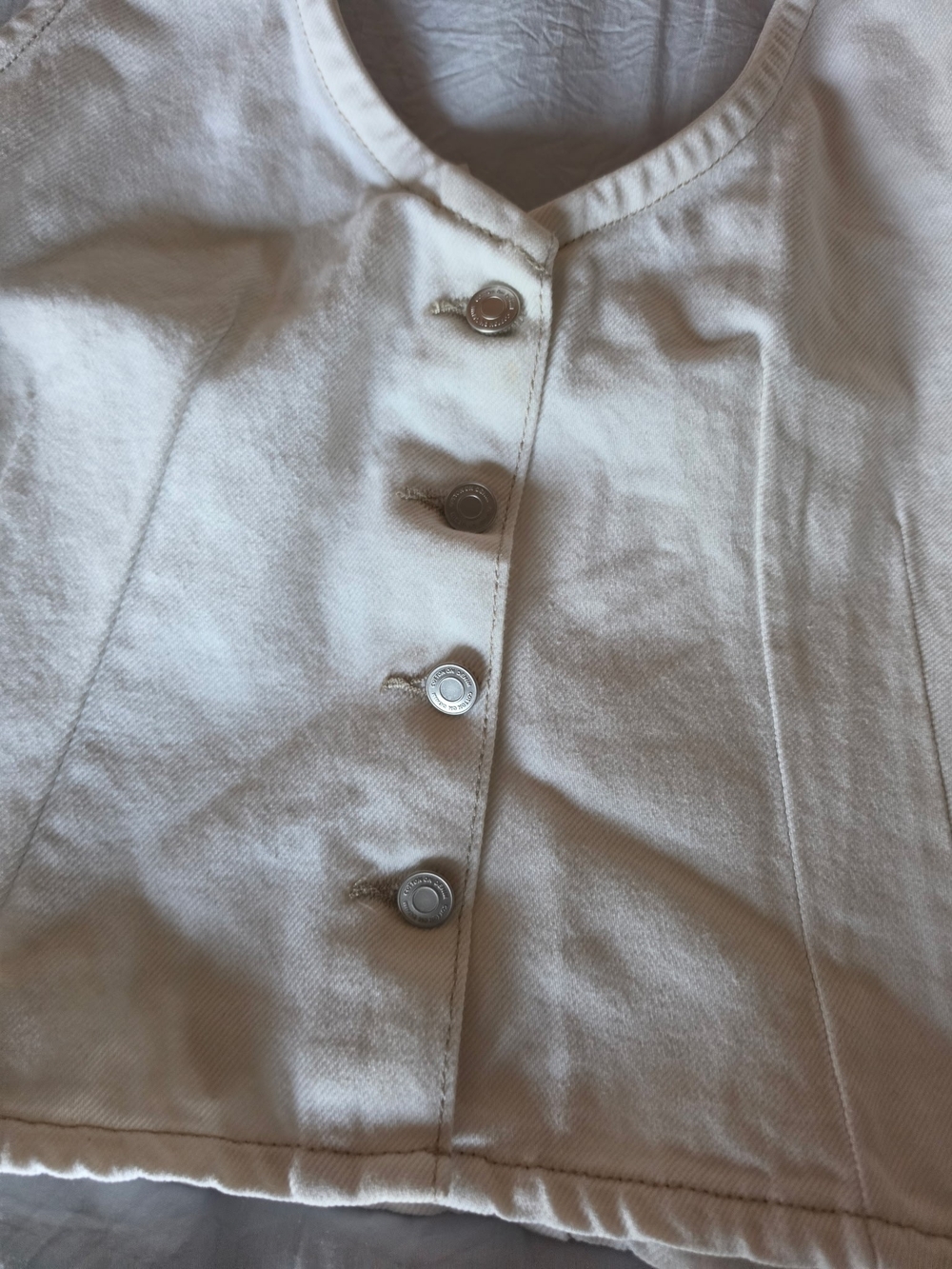 Cotton On Cream Halter Button-Front Camisole - Picture 3 of 6